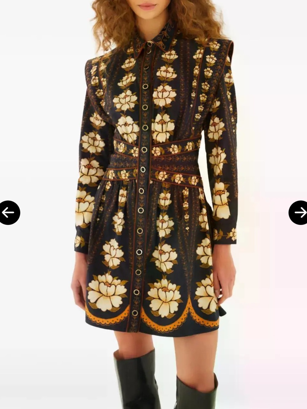 Farm Rio $554 NWT Floral Print Mini Dress Black M - Picture 9 of 9
